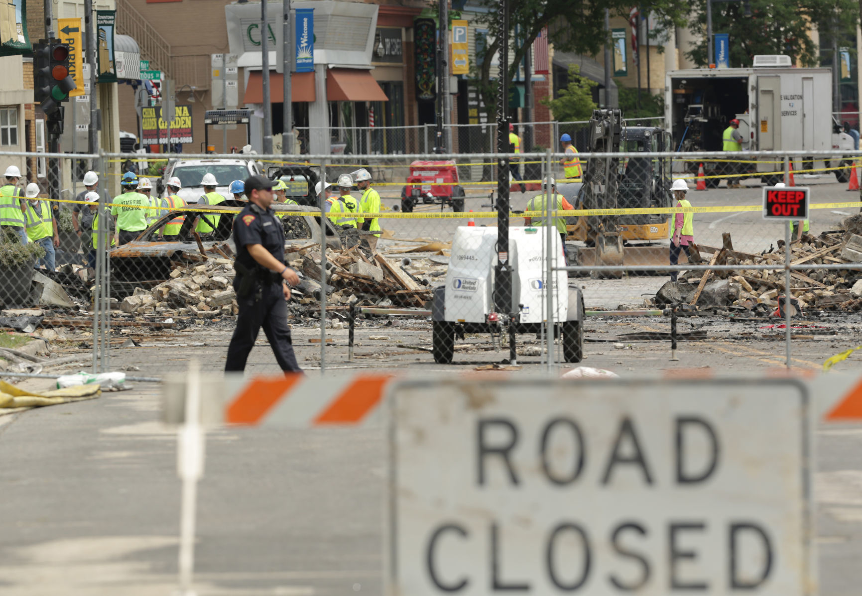 Scene of downtown explosion